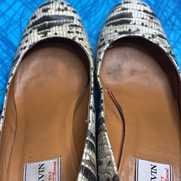 Lanvin black and cream snake skin wedges size 38 - Picture 8 of 10